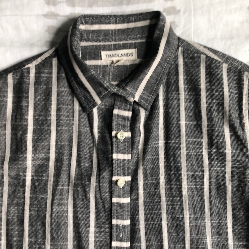 Tradlands 105 Costa Stripe Short Sleeve button down